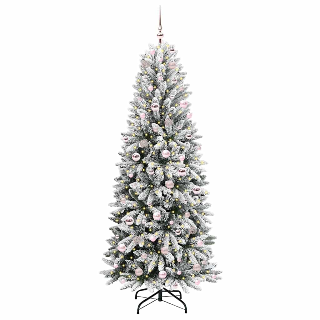 Künstlicher Weihnachtsbaum mit 150 LEDs mit Ständer Weiß 120 cm