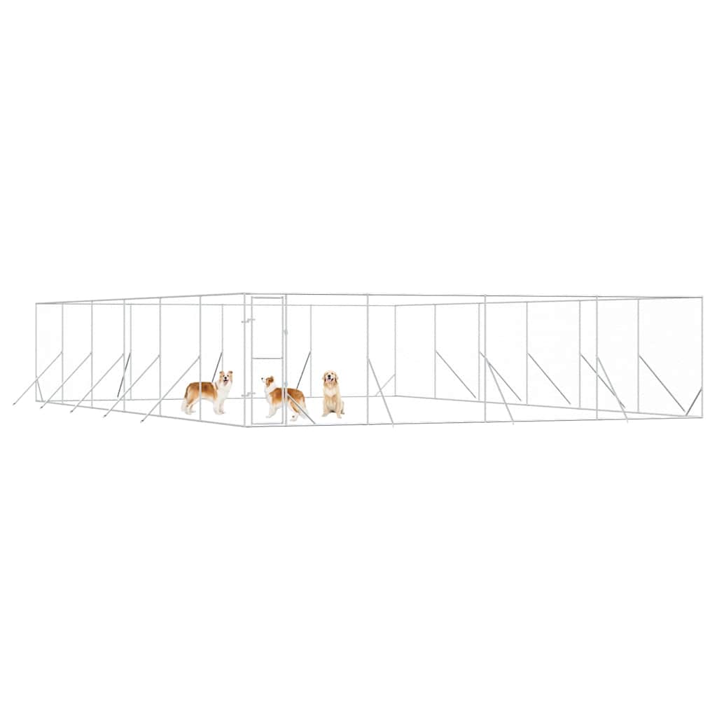 Outdoor-Hundezwinger Silbern 2x2x2 m Verzinkter Stahl