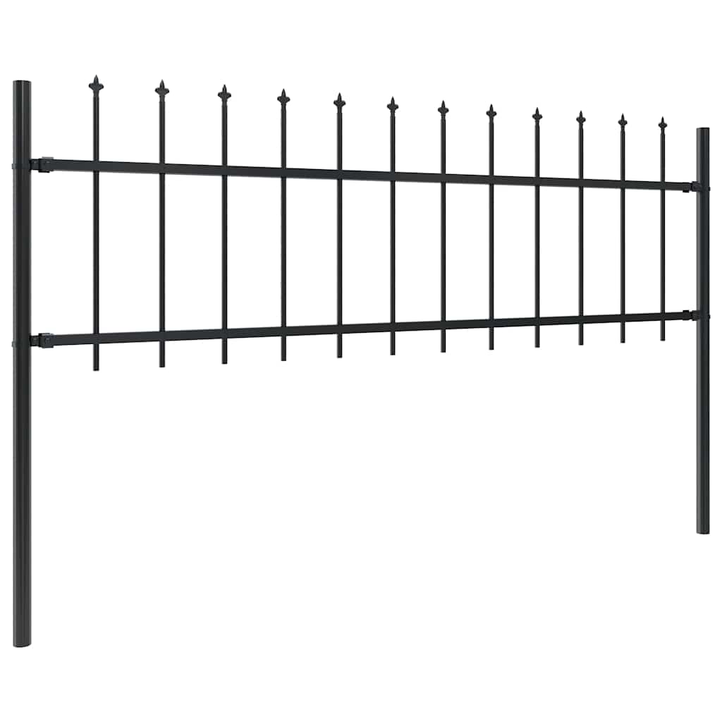 Gartenzaun Woerden mit Speerspitze Stahl 181 x 60 cm Schwarz