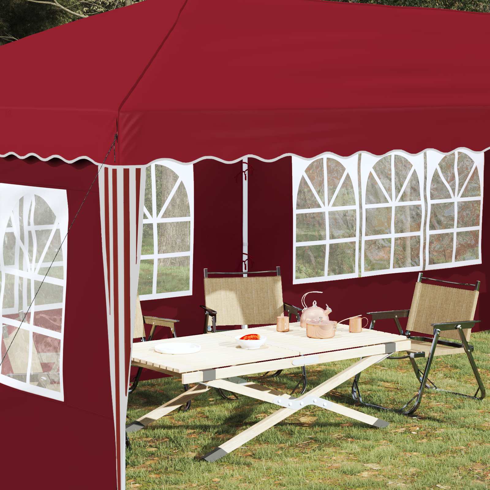 Pop-up Partyzelt 575 x 290 x 245 cm Creme
