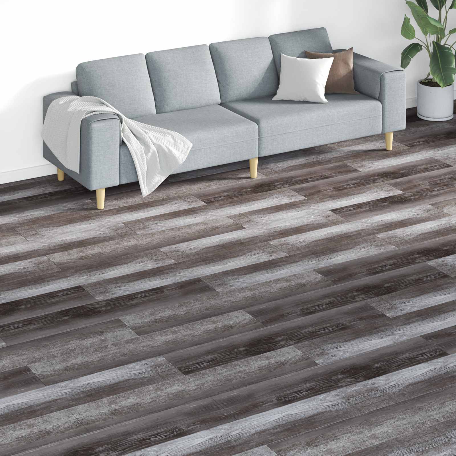 Bodenplanken 18 pcs Walnussbraun 5,26 m² PVC