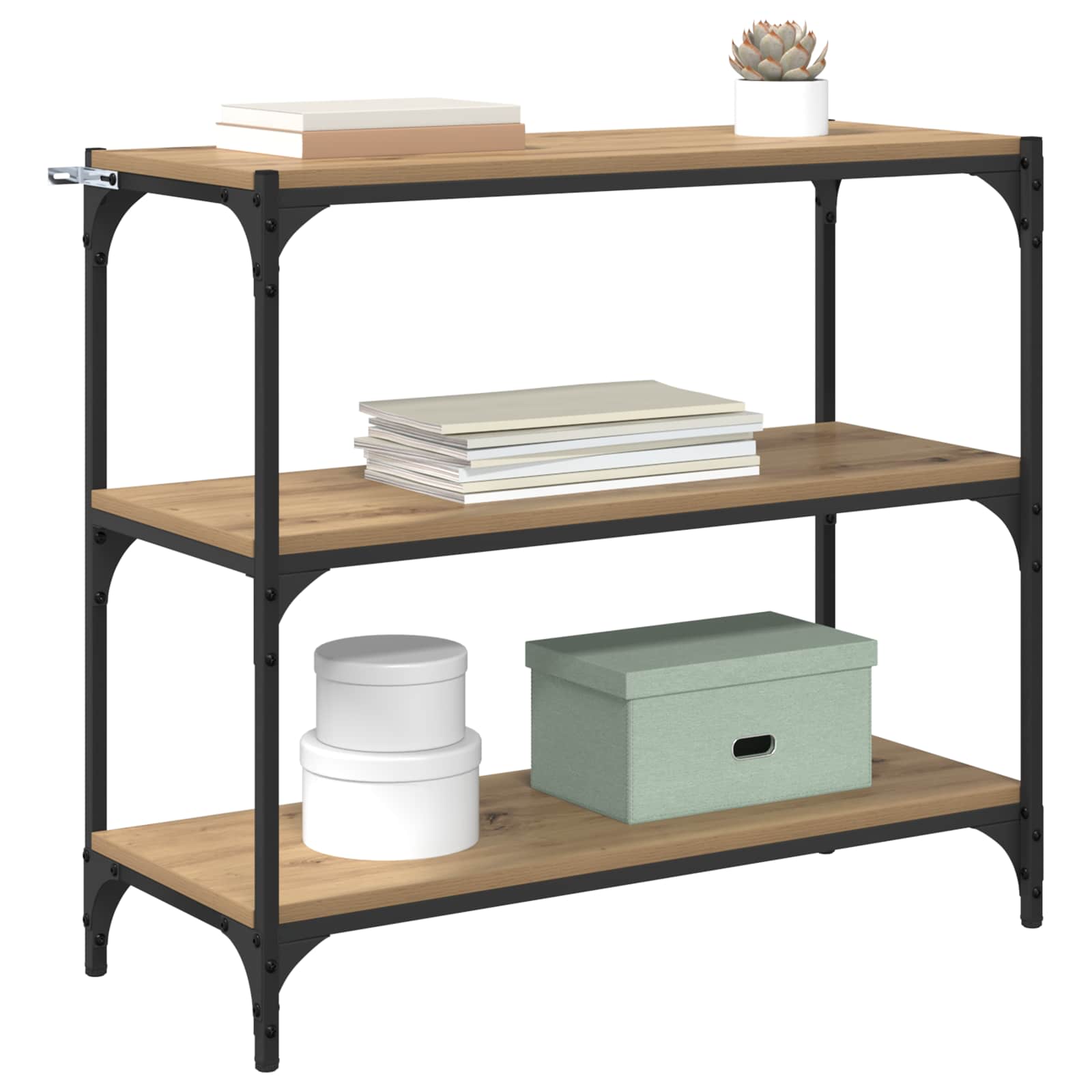 Bücherregal Schwarz 40x33x70,5 cm Holzwerkstoff und Stahl