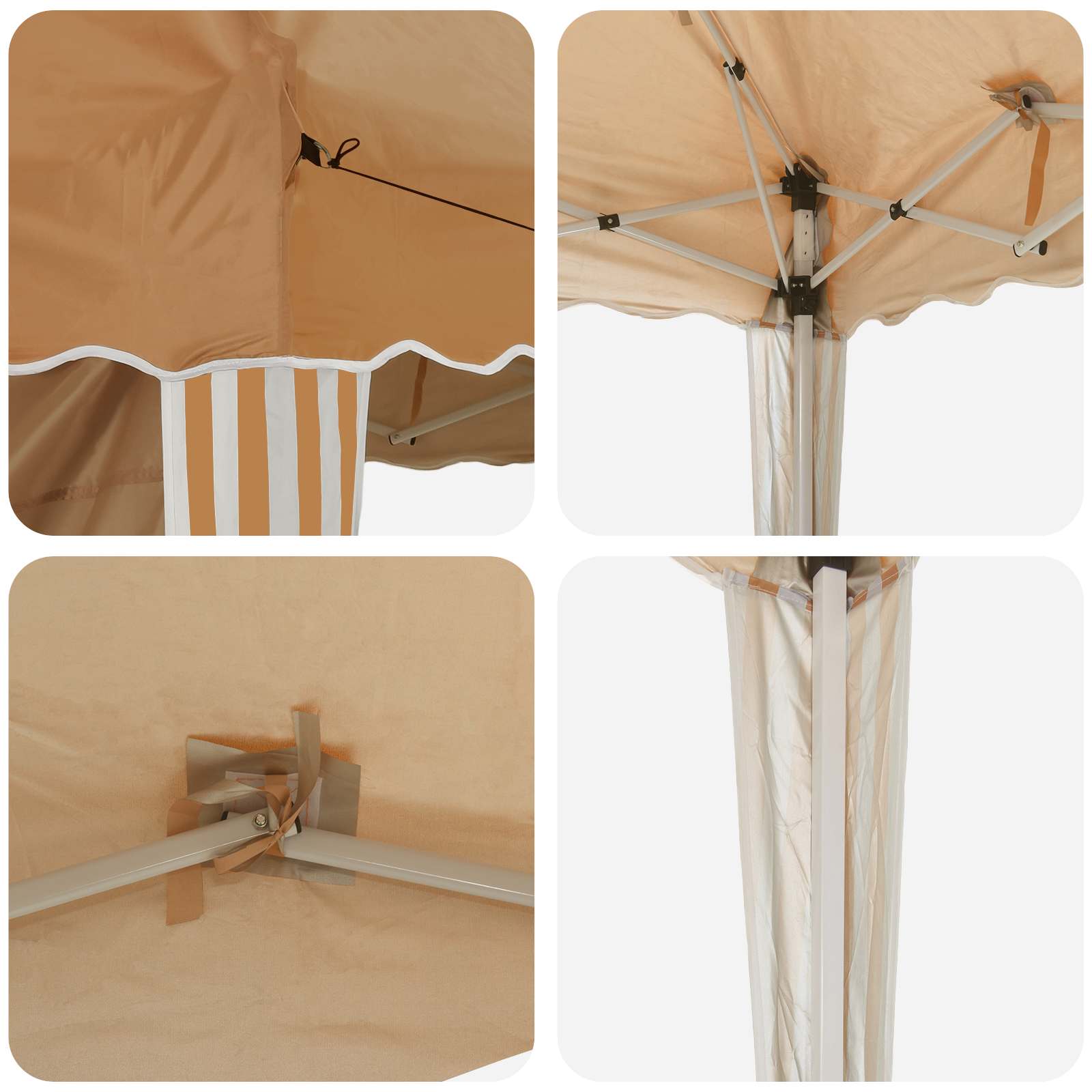 Pop-up Partyzelt 288 x 288 x 245 cm Creme Oxford-Stoff