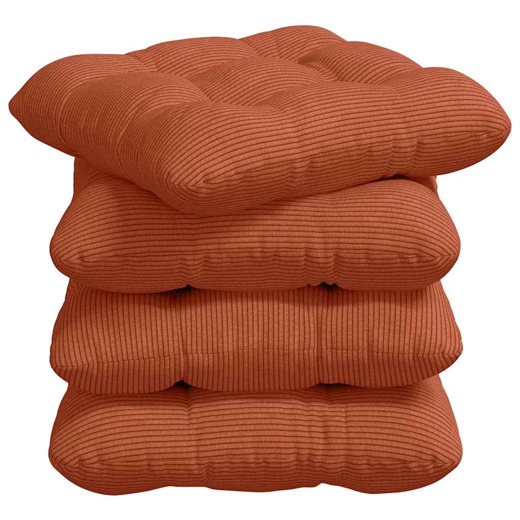 Sitzkissen 4 pcs Hellgrau 40 x 40 cm Cordstoff