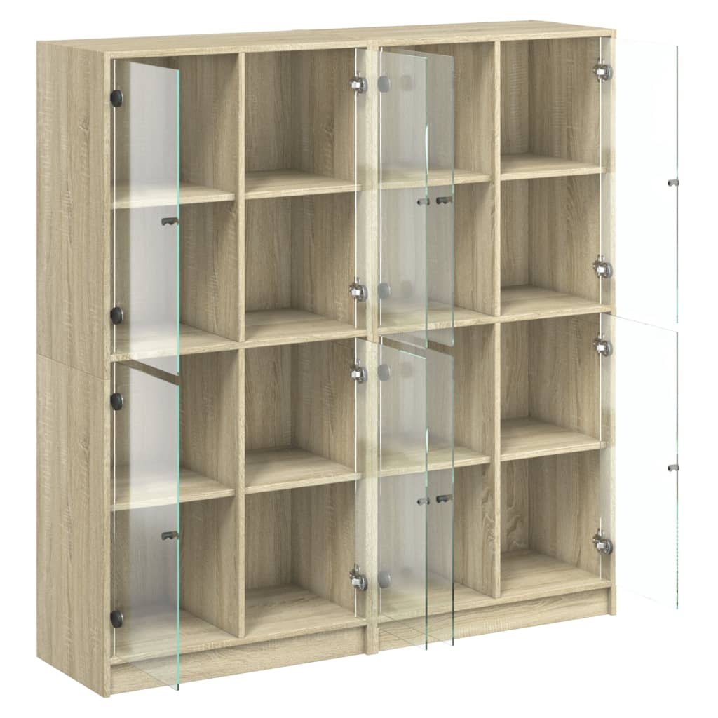 Bücherschrank mit Türen Weiß 136x37x142 cm Holzwerkstoff