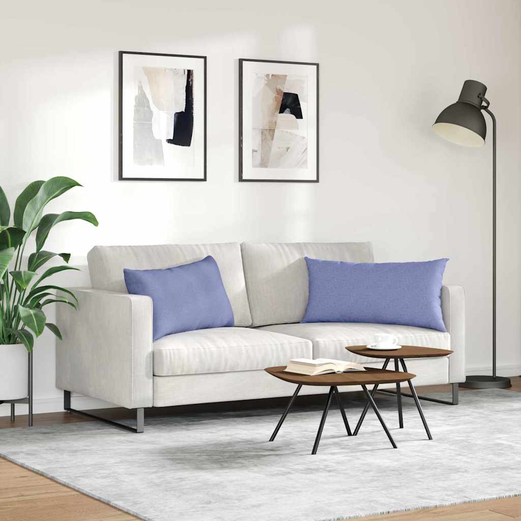 Sofakissen 2 pcs Hellgrau 50 x 30 cm Stoff