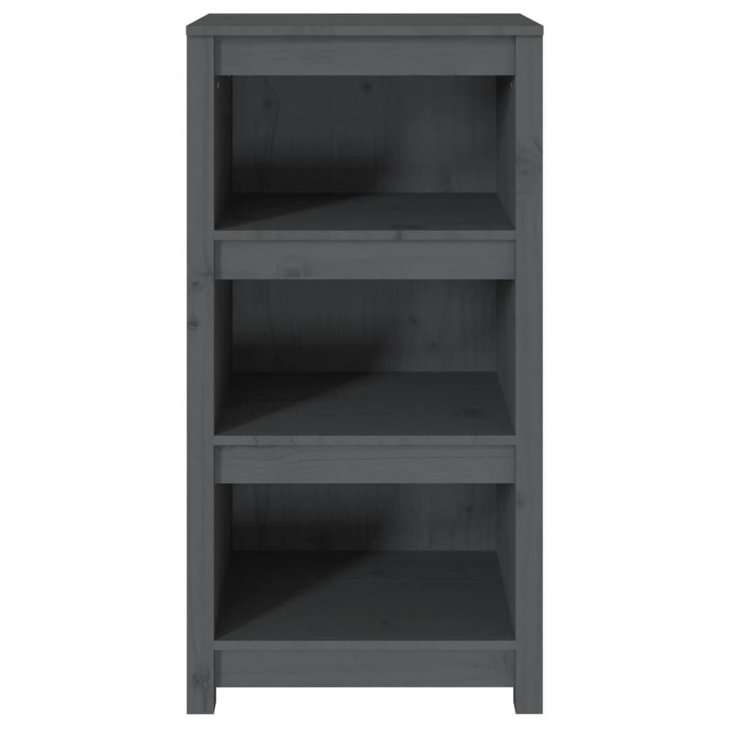 Bücherregal Grau 80x35x68 cm Massivholz Kiefer