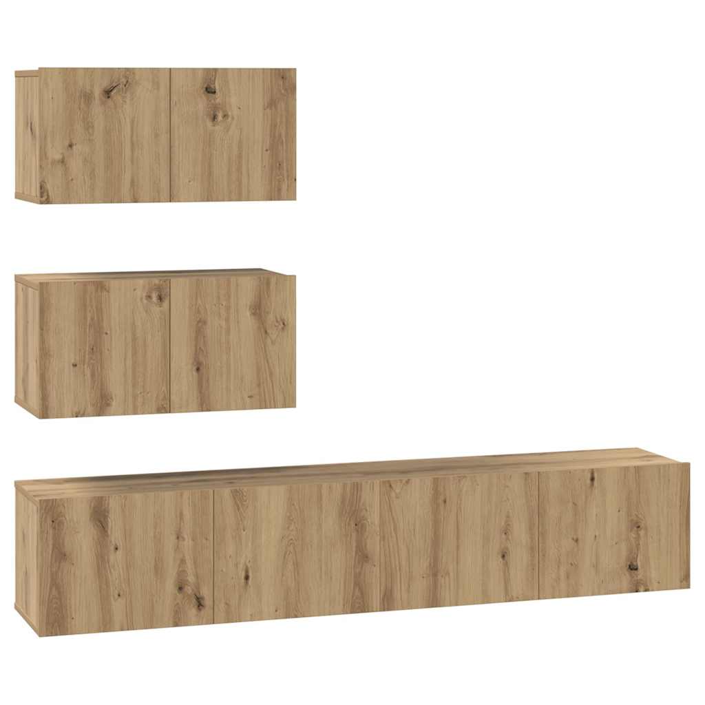 4-tlg. TV-Schrank-Set Weiß Holzwerkstoff