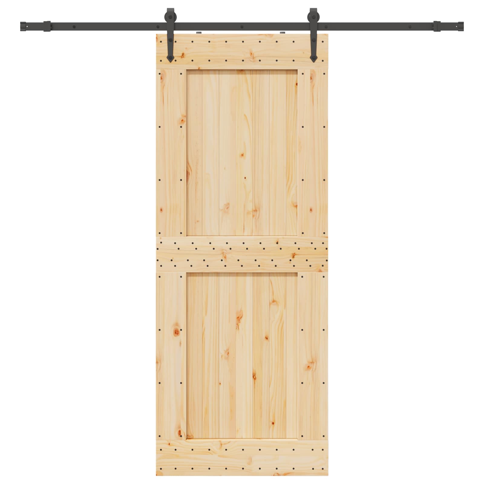 Schiebetür NARVIK Natürlich und Schwarz 70 x 210 cm (152,5 cm)