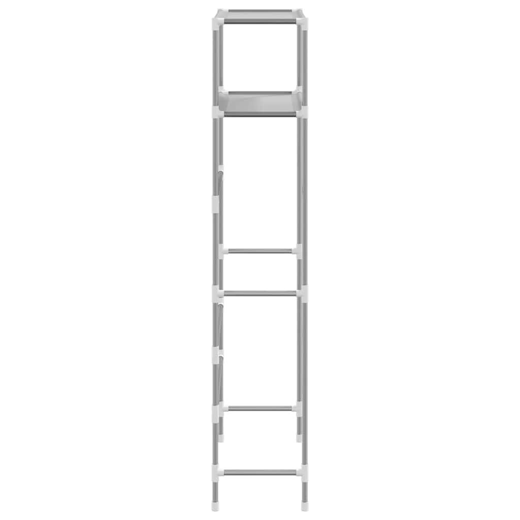 Waschmaschinenregal 2 Ablagen Schwarz 69x28x143 cm Eisen