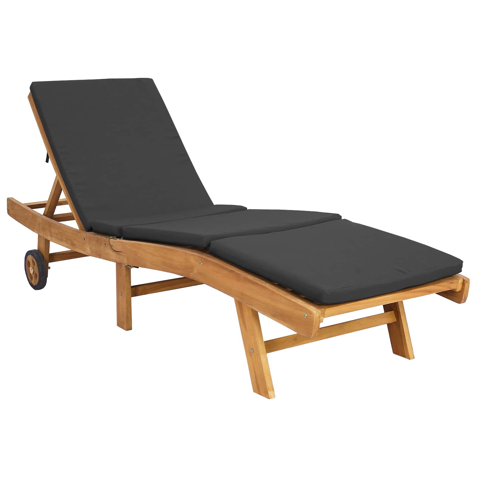 Sonnenliege Braun Massivholz Teak
