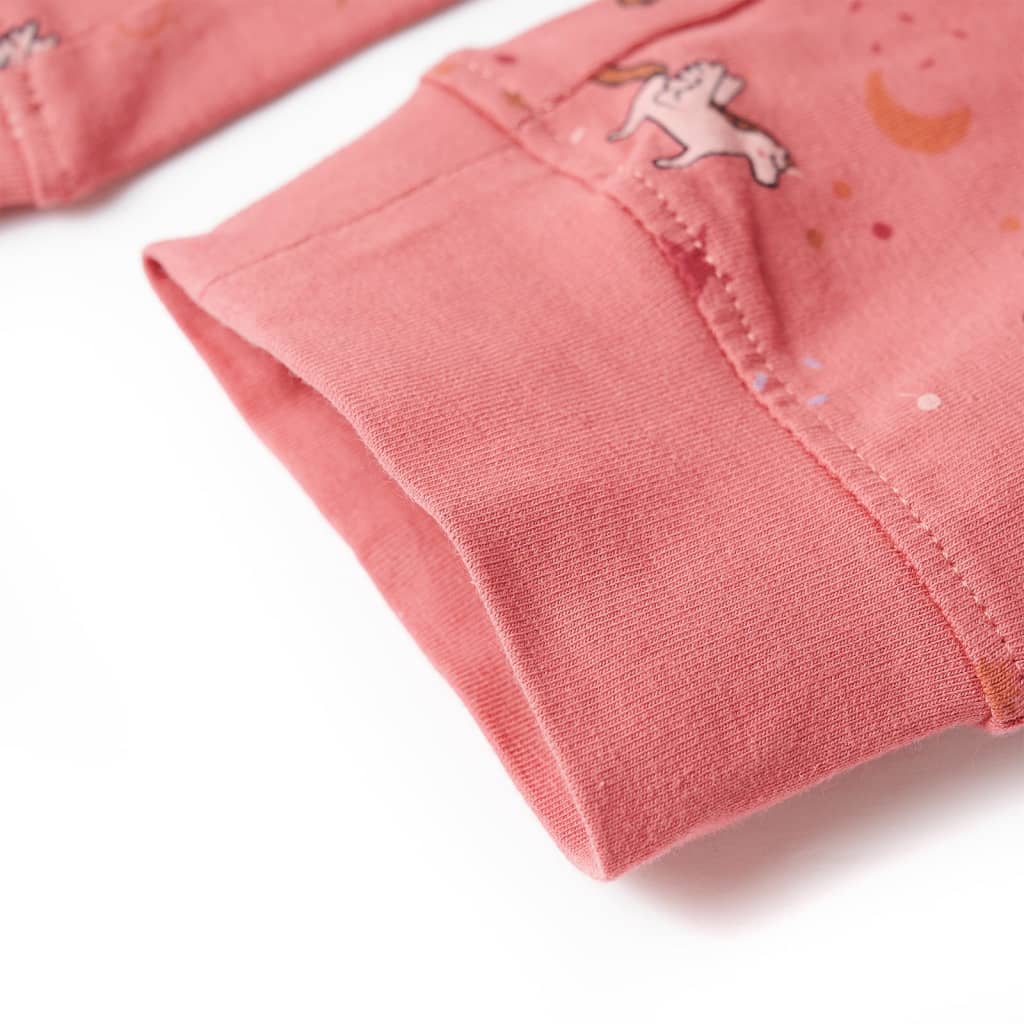 Kinderpyjama mit Langen Ärmeln Altrosa 92
