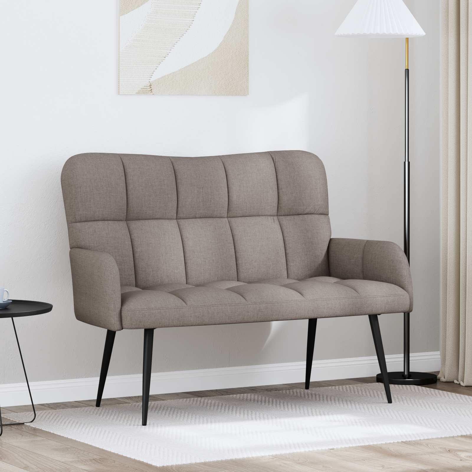 2-Sitzer Sofa Hellgrau 115 x 61 x 87 cm Stoff