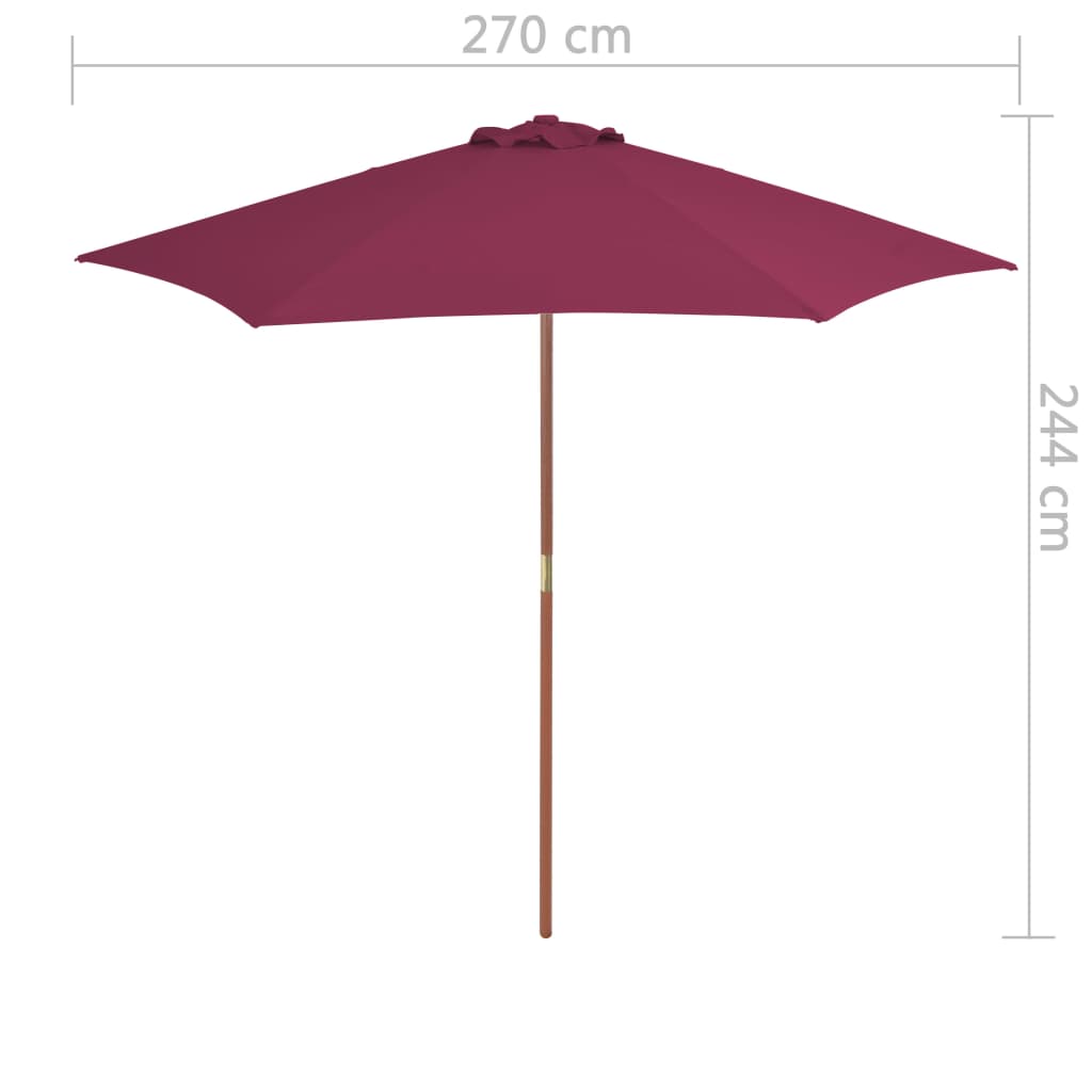 Sonnenschirm mit Holz-Mast 270 cm Blau