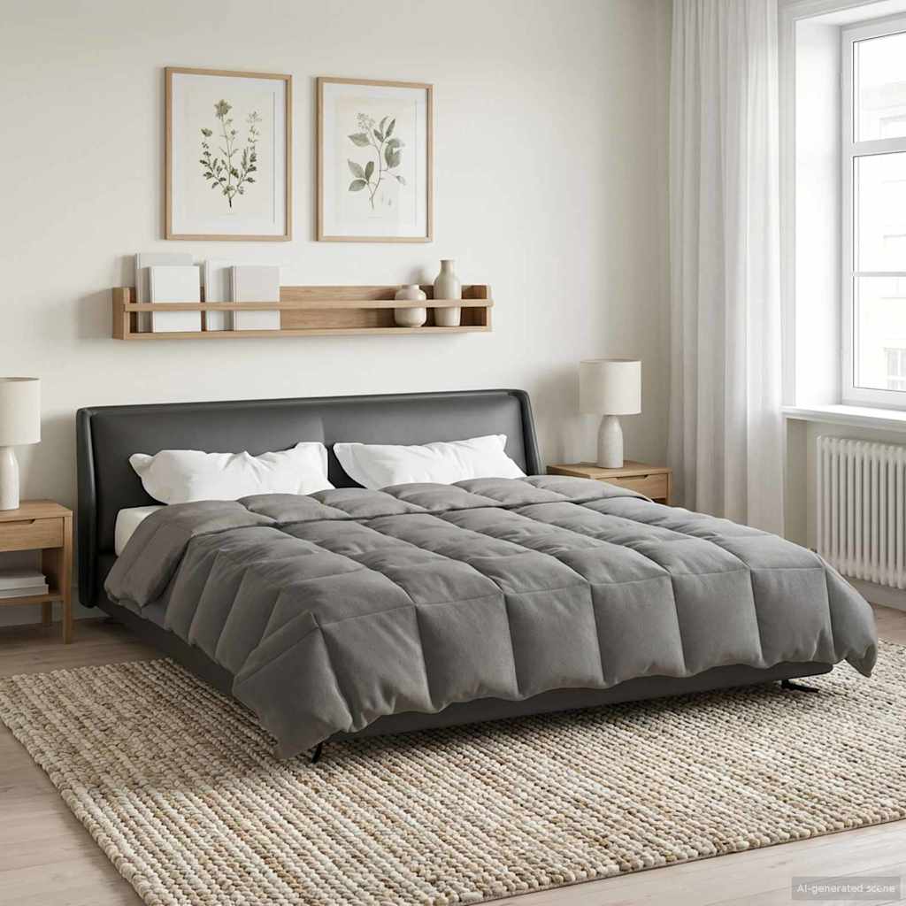 Winterbettdecke Gepolstert Anthrazit 240 x 260 cm Mikrofaser