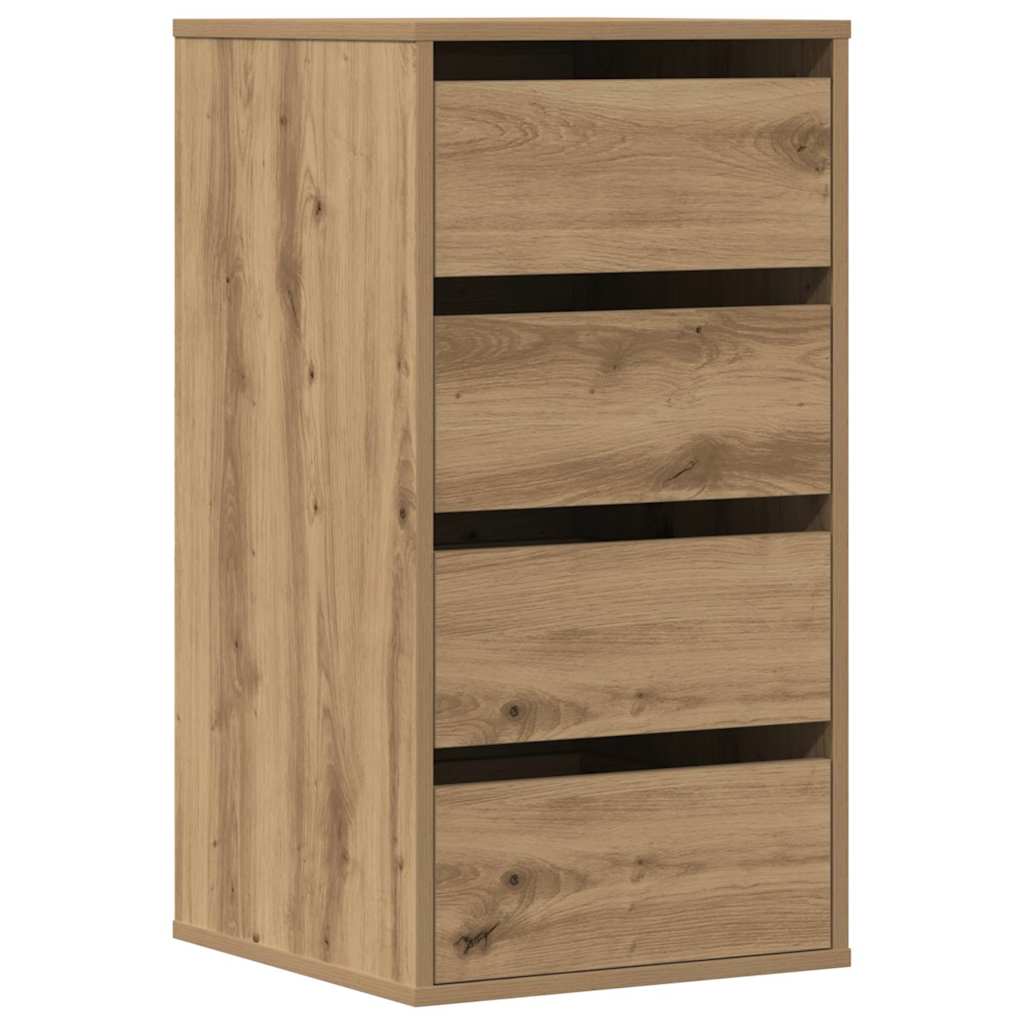 Schubladenschrank Schwarz Eichen-Optik 41 x 40 x 58 cm