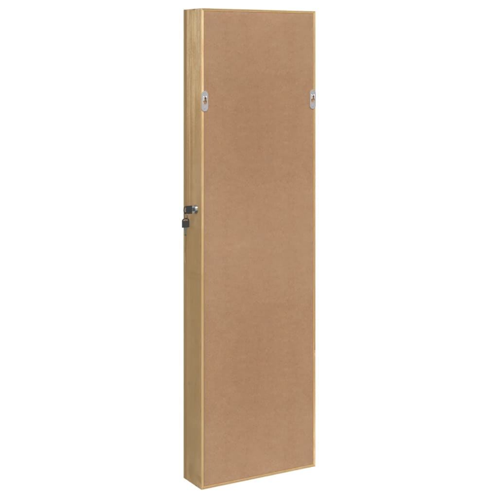 Schmuckschrank mit Spiegel Wandmontage Weiß 30x8,5x106 cm