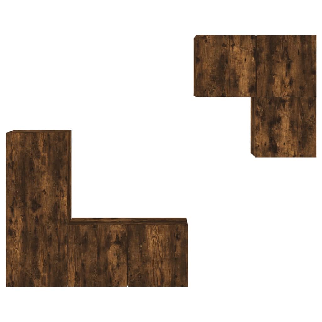 4-tlg. Wohnwand Weiß Holzwerkstoff