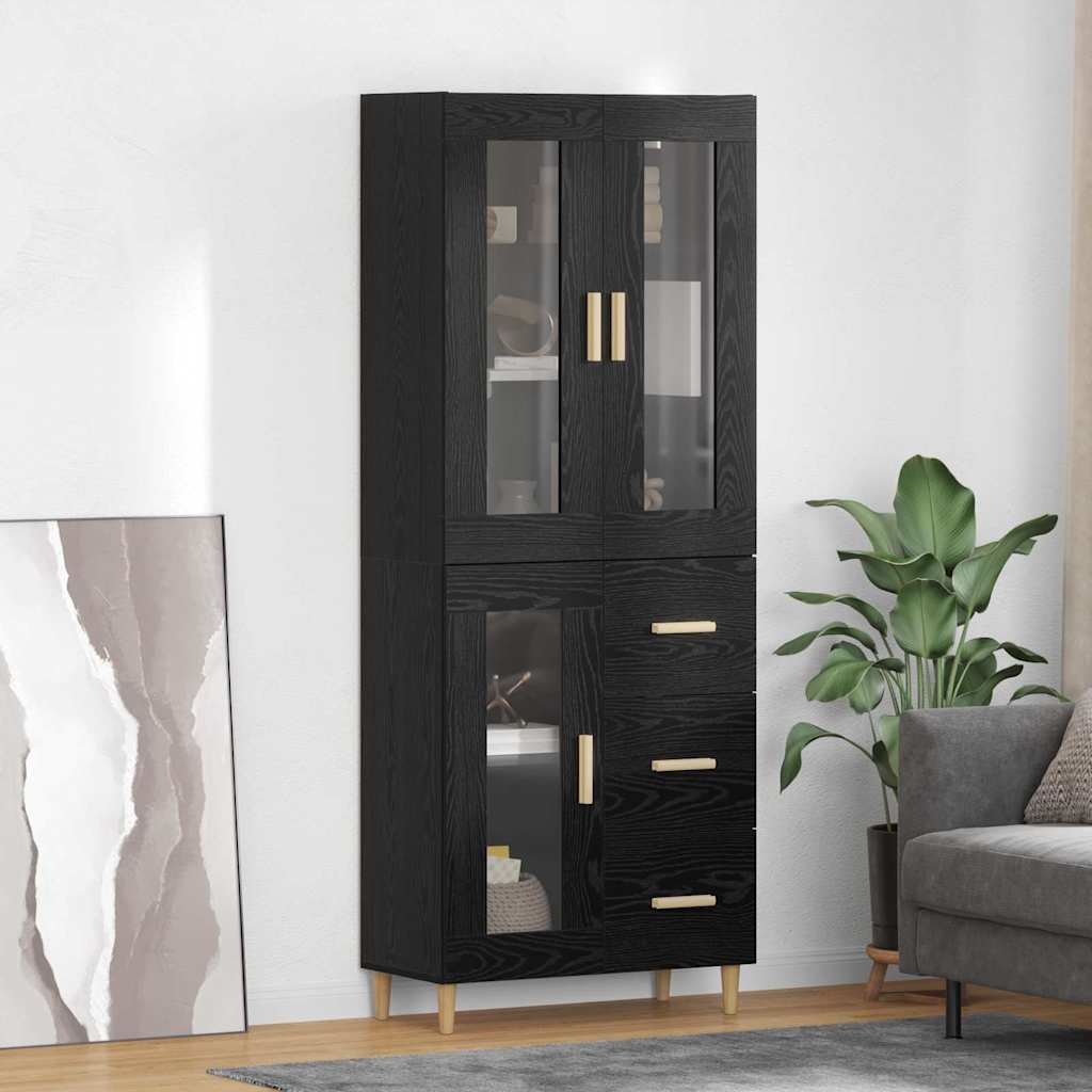 Highboard Altholz 69,5 x 34 x 180 cm Holzwerkstoff