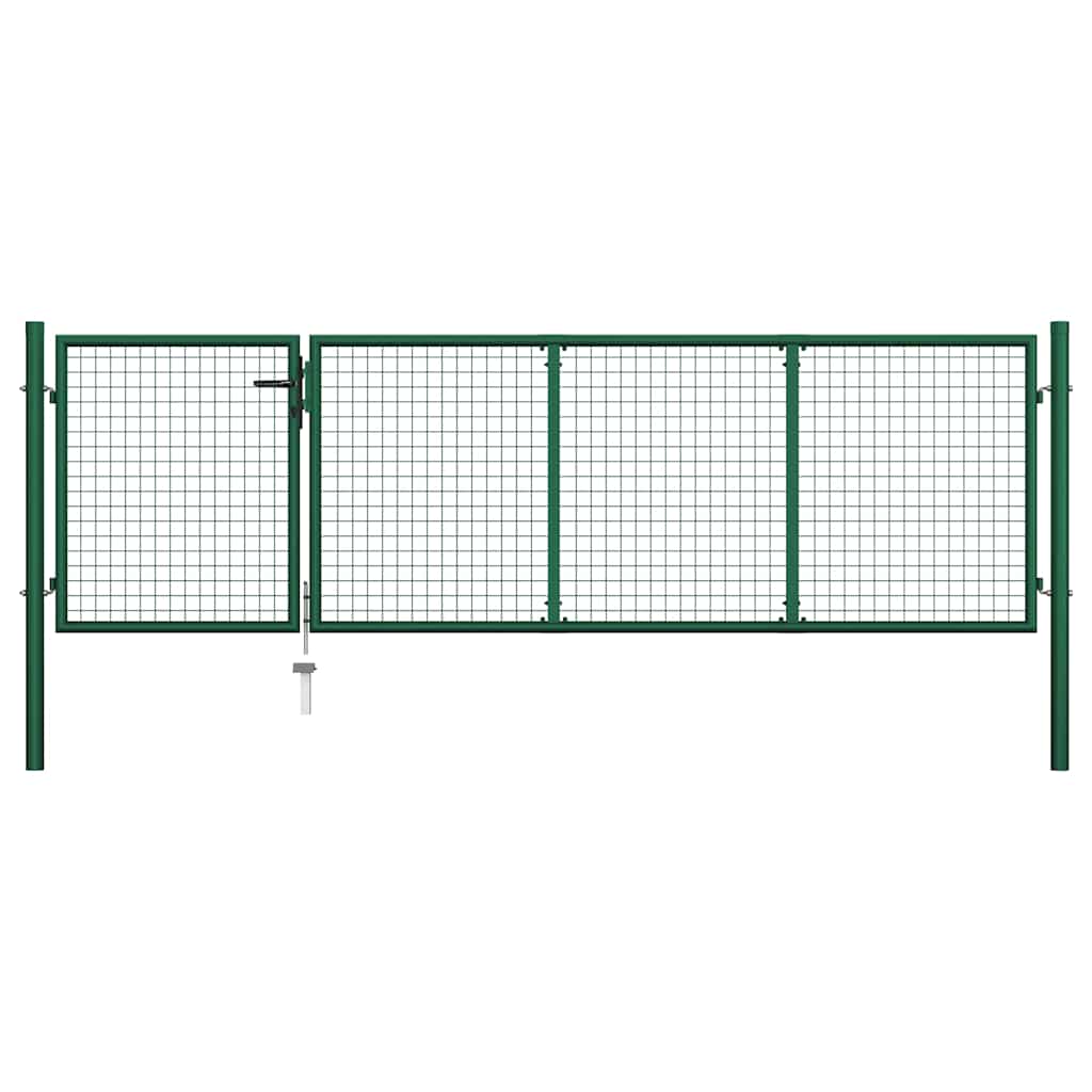 Gartentor aus Stahl 350 x 75 cm Grün
