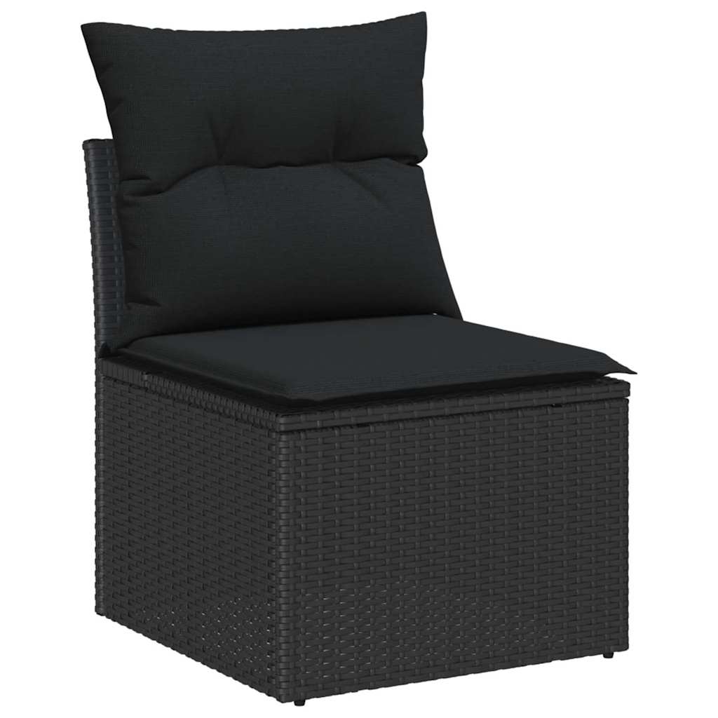 Garten Essgruppe mit Kissen 9 pcs Schwarz und Creme