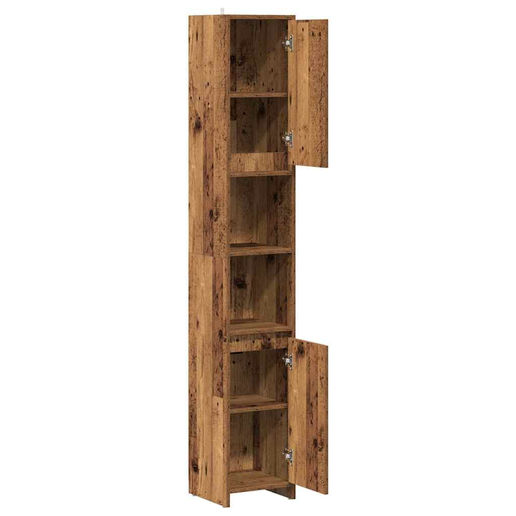 Badezimmerschrank Weiß 30x30x183,5 cm Holzwerkstoff