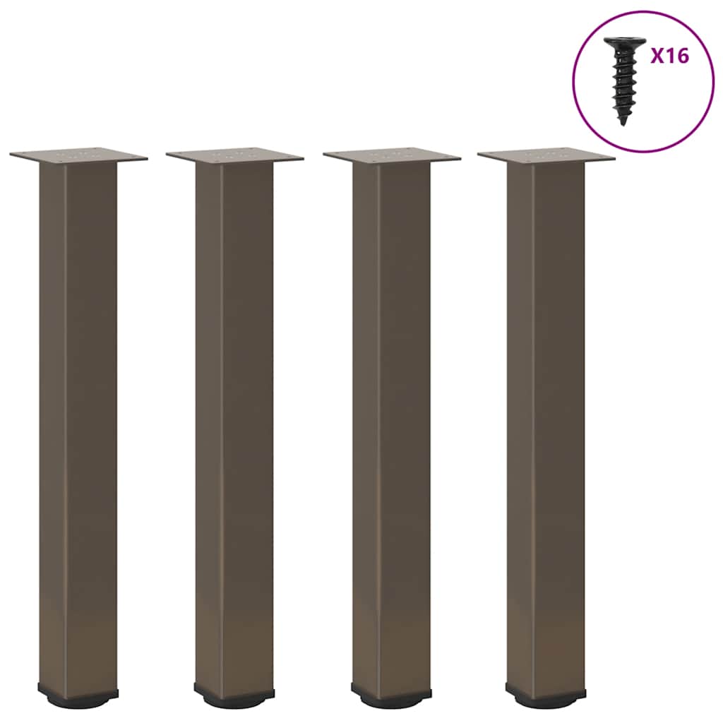Bartischbeine 4 Stk. Schwarz 100-102 cm Stahl