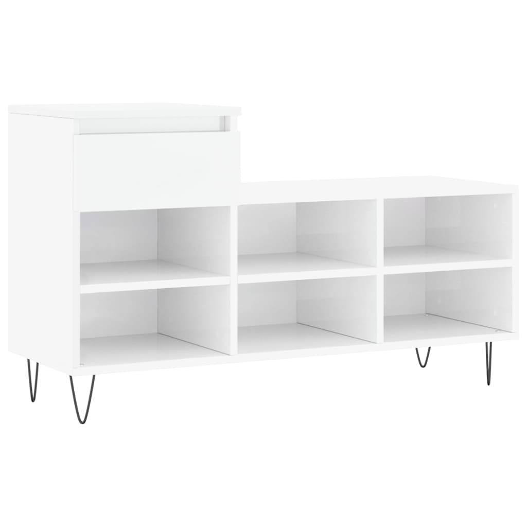 Schuhregal Weiß 102x36x60 cm Holzwerkstoff