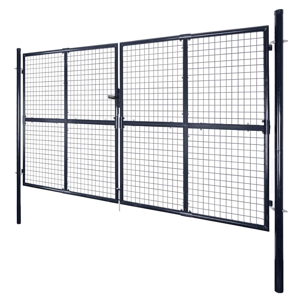Maschen-Gartentor verzinkter Stahl 300 x 75 cm Grau
