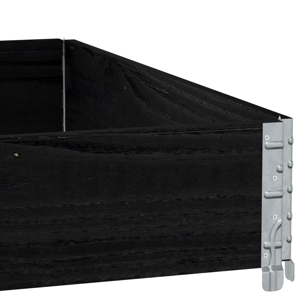 Paletten-Aufsatzrahmen Schwarz 80x60 cm Massivholz Kiefer