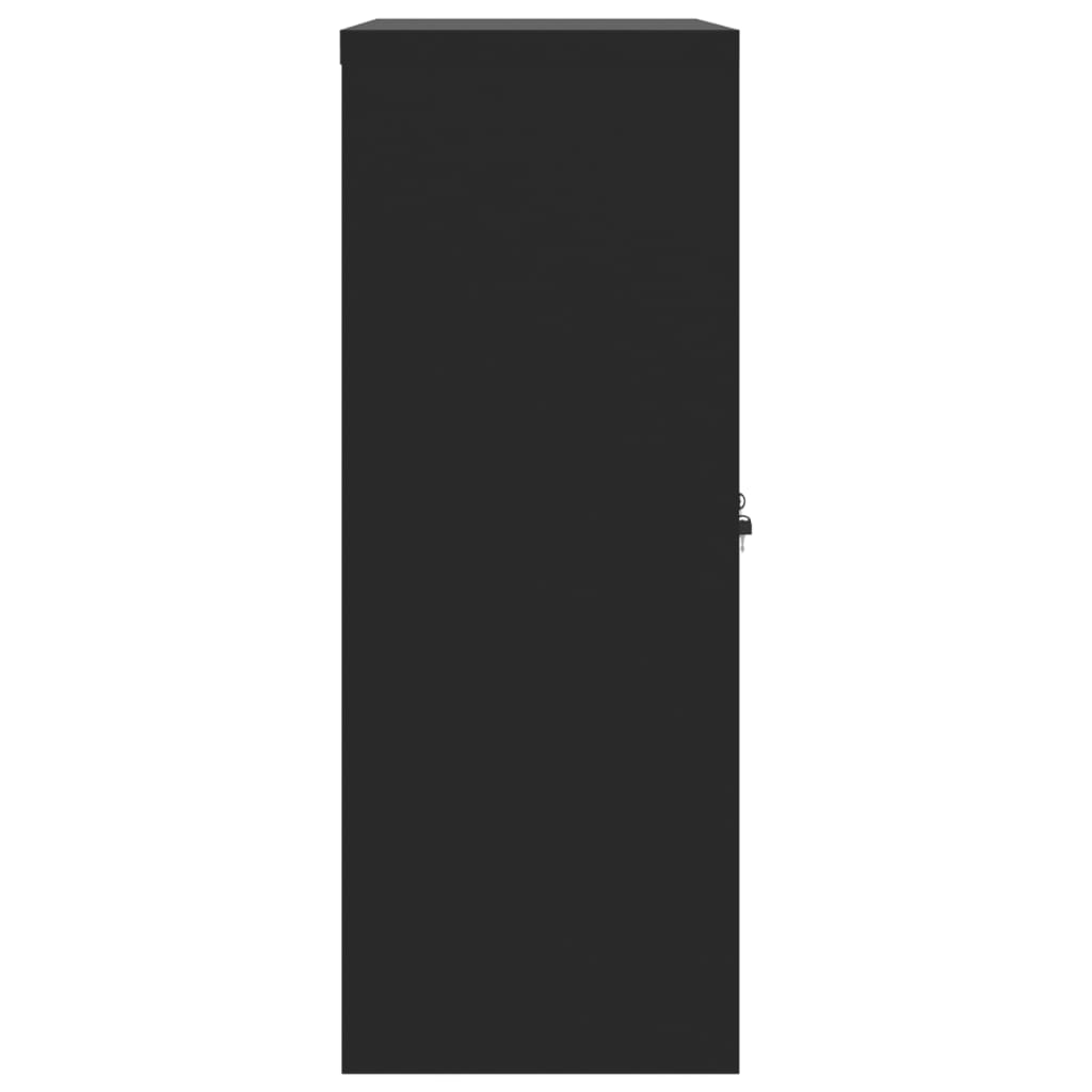 Aktenschrank mit 2 Türen Grau 90 cm Stahl