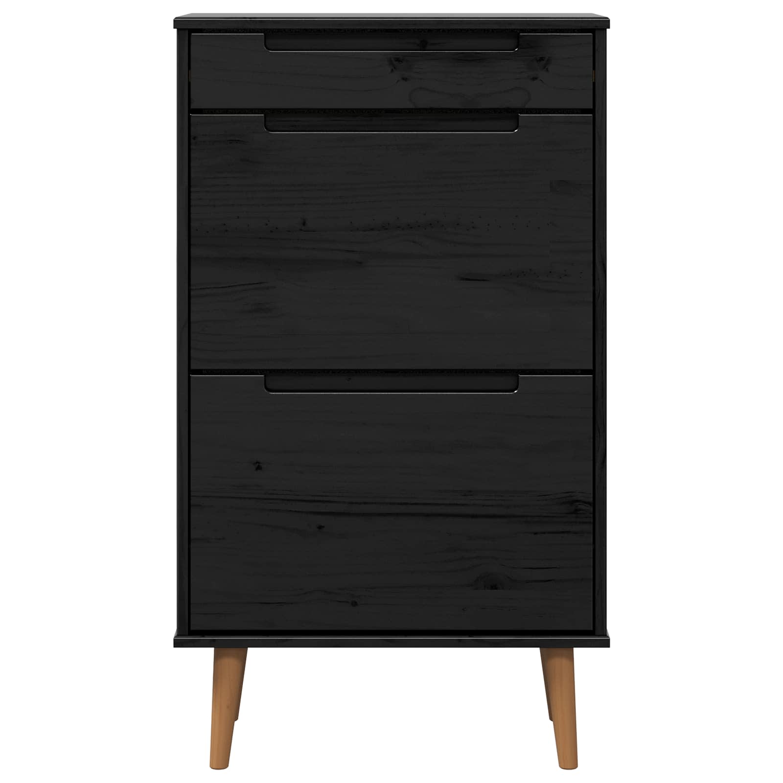 Schuhschrank MOLDE Weiß 59,5x35x103 cm Massivholz Kiefer