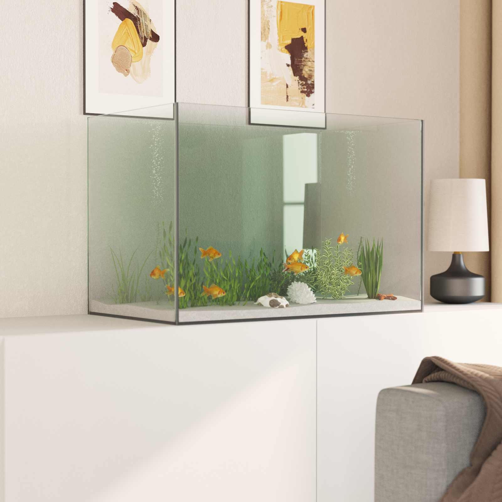 Aquarium mit Speicher Transparent 30 x 20 x 20 cm Glas