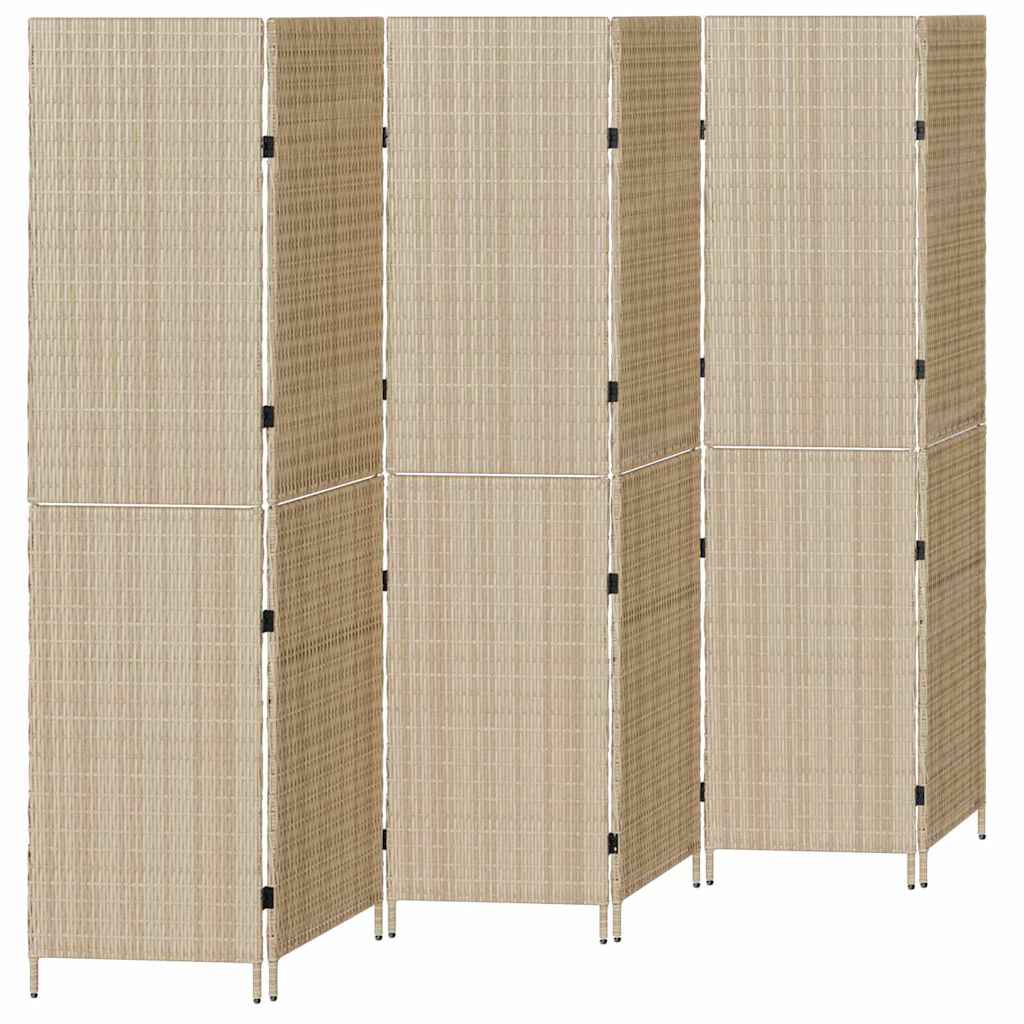Raumteiler Schwarz 146 x 180 cm Poly-Rattan
