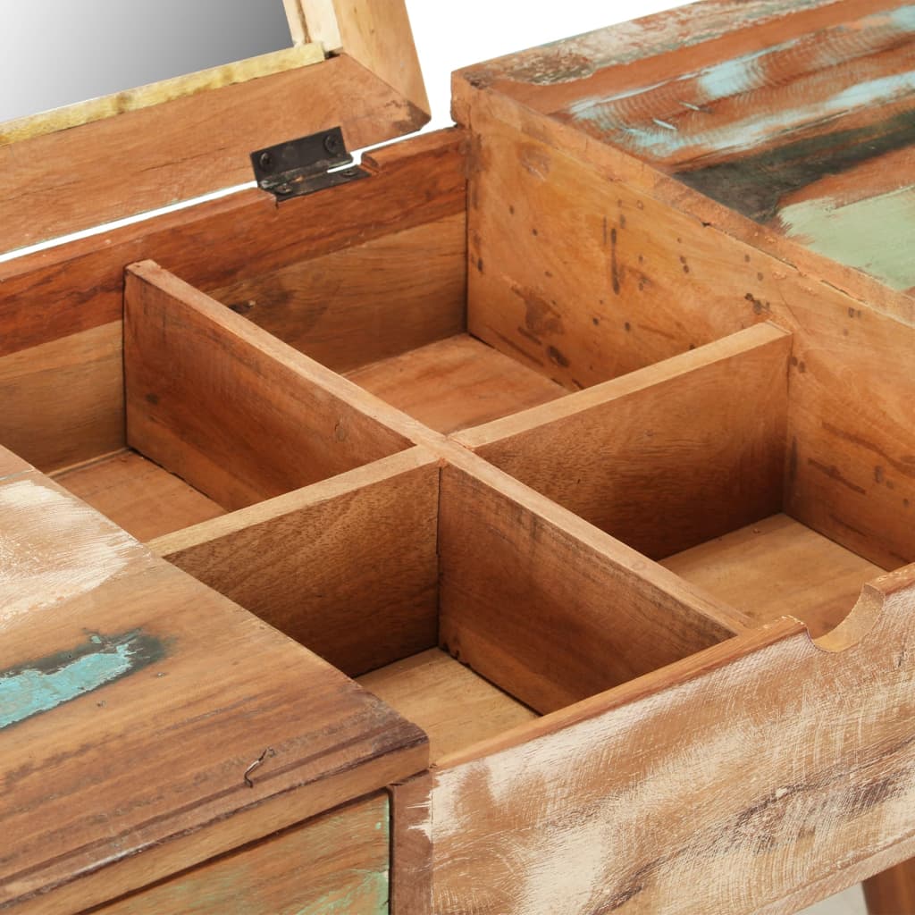 Schminktisch mit Spiegel 112x45x76 cm Akazie Massivholz