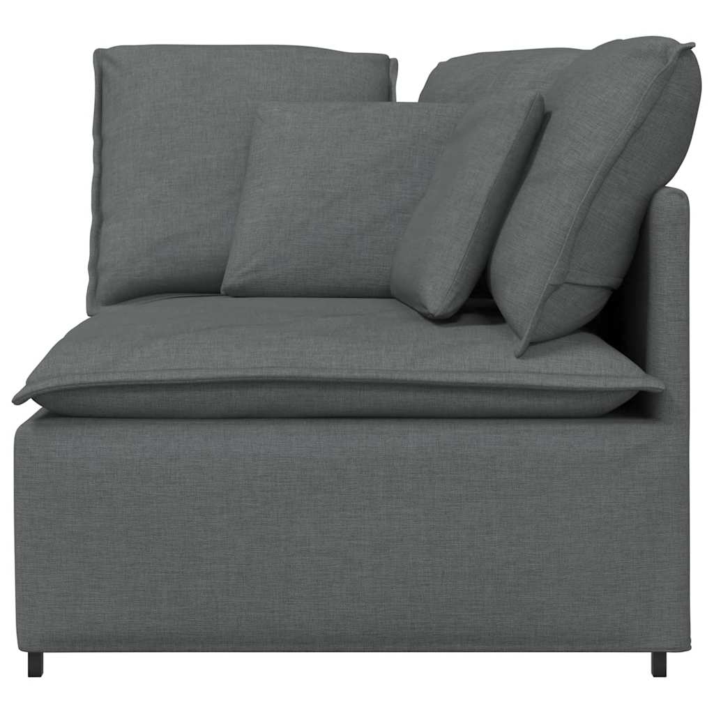 Modulares Sofa Endmodul mit Armlehne Kissen Hellgrau 100 cm