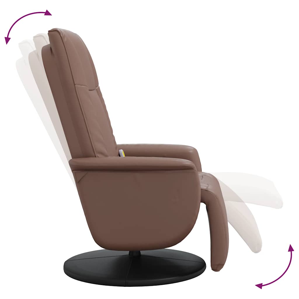 Massagesessel mit Fußteil Creme Kunstleder