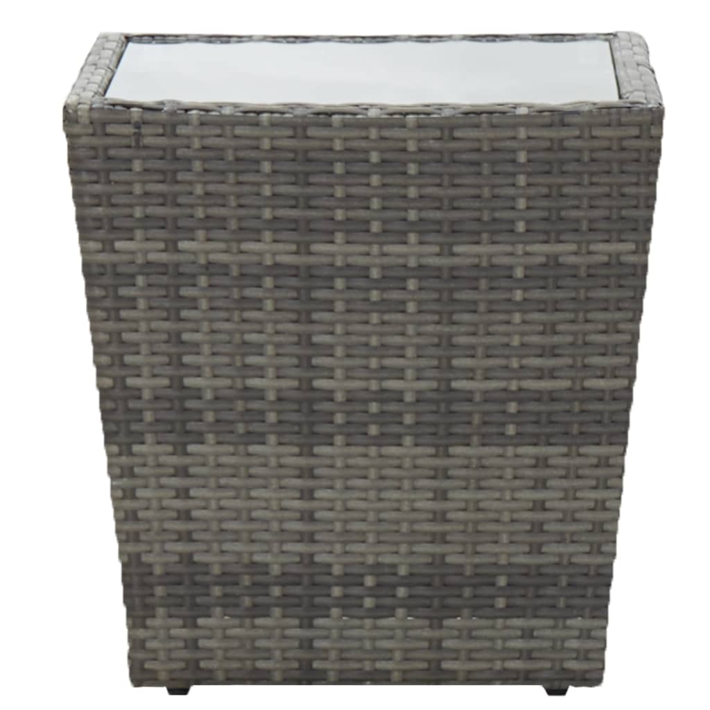 Beistelltisch Beige 41,5x41,5x44 cm Poly Rattan und Hartglas