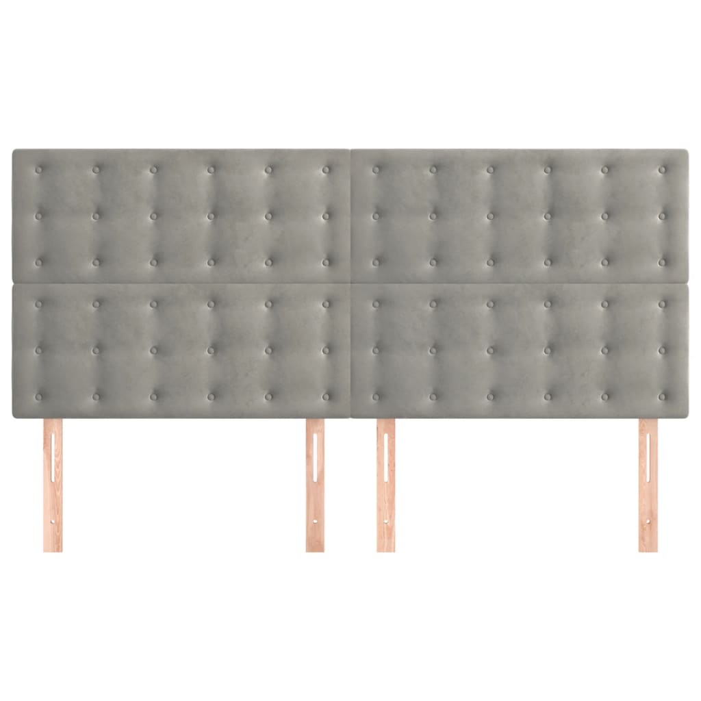 Kopfteil Hellgrau 80x5x118/128 cm Samt