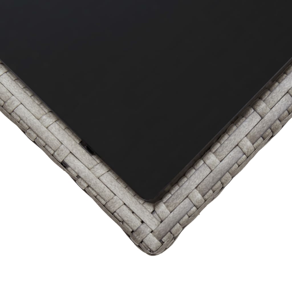 Beistelltisch mit Holzplatte Grau Poly Rattan & Akazienholz