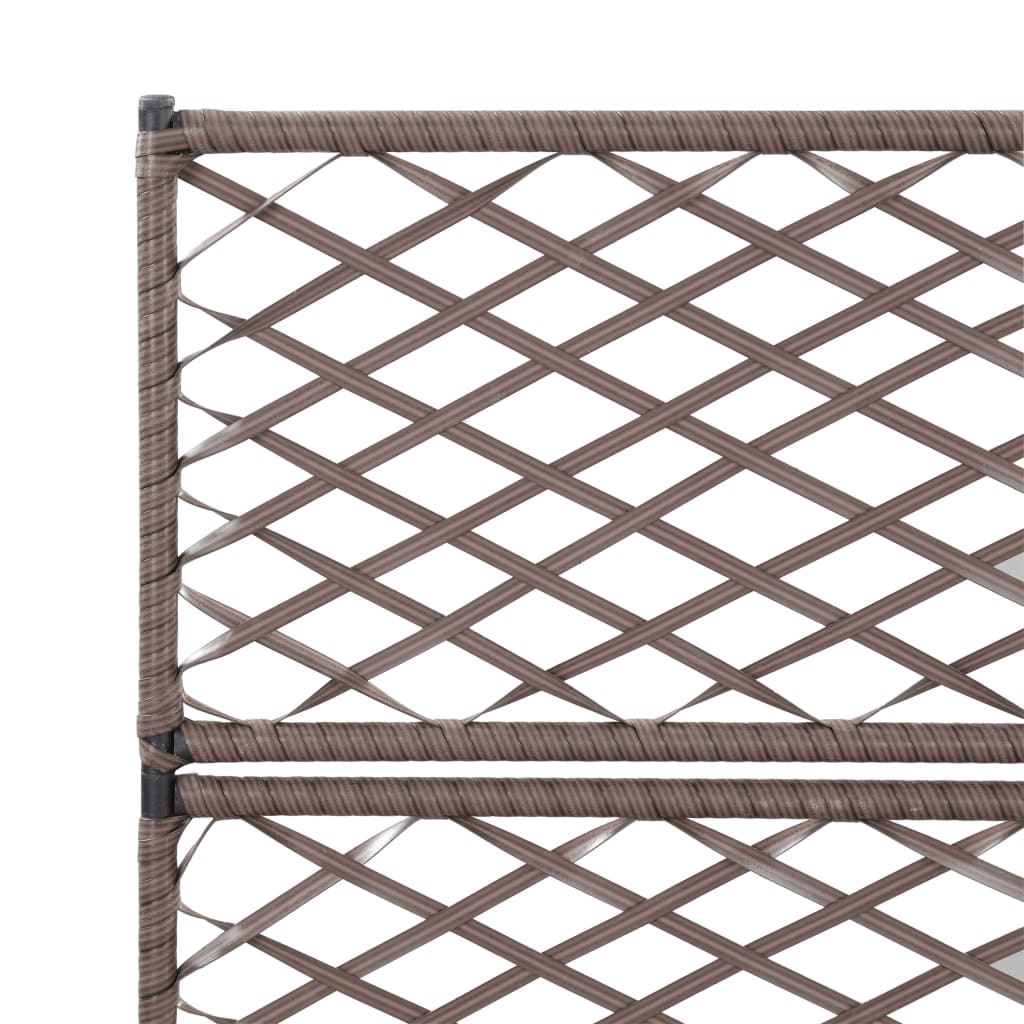 Hochbeet mit Rankgitter 1 Topf 30x30x107cm Poly Rattan Schwarz
