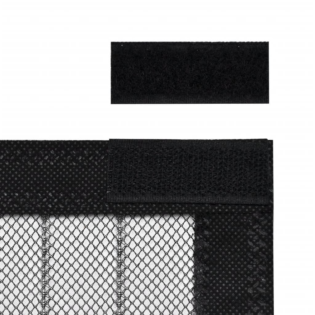 Fliegengitter-Türvorhänge 2 Stk. Magnet Schwarz 200x80 cm