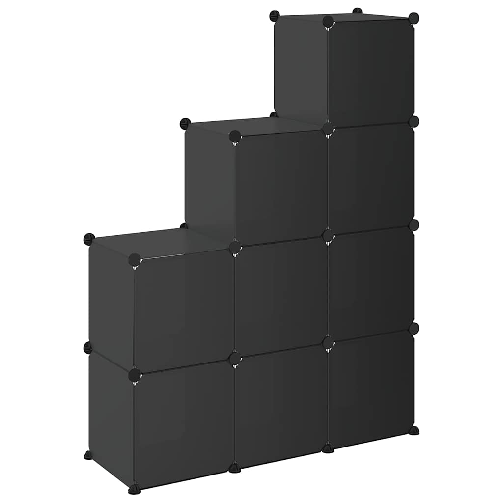 Regalsystem mit 12 Würfeln Schwarz PP