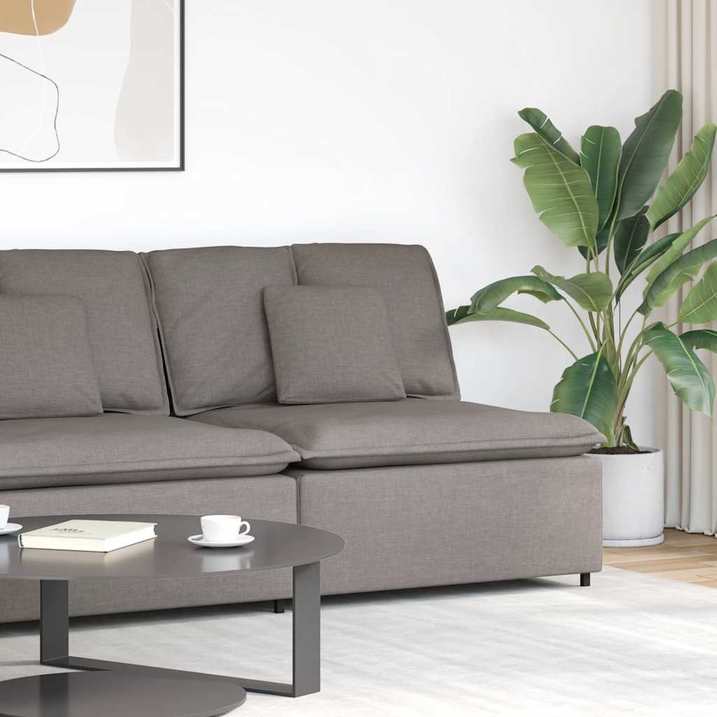 Modulares Sofa Endmodul mit Armlehne Kissen Hellgrau 100 cm