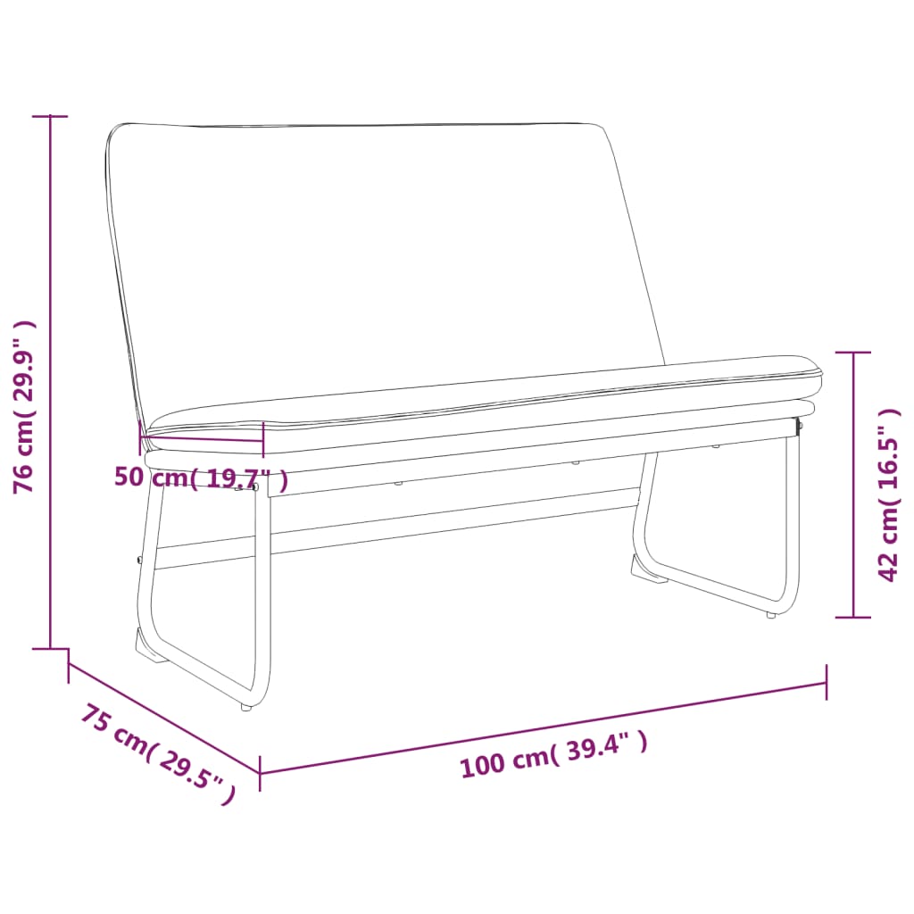 Sitzbank Hellgrau 100x75x76 cm Stoff