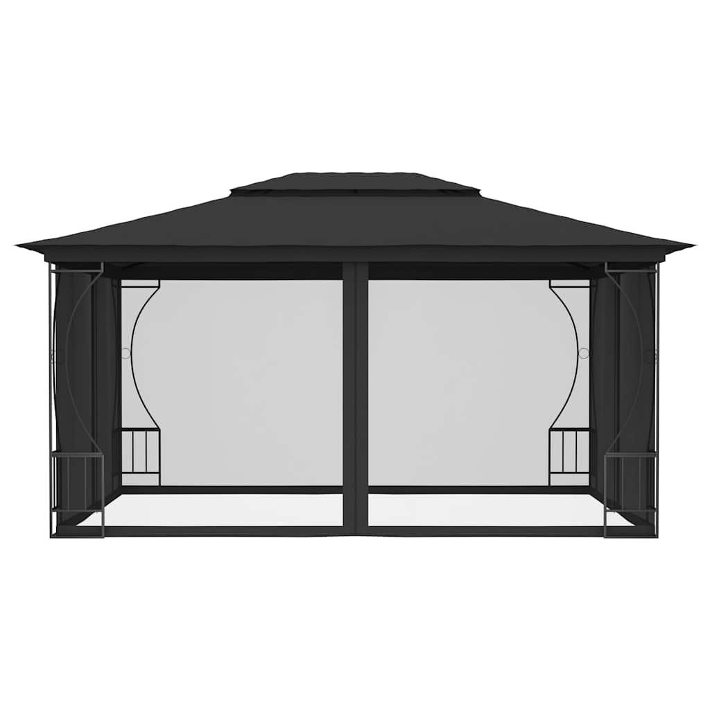 Pavillon mit Netz 300x300x265 cm Creme