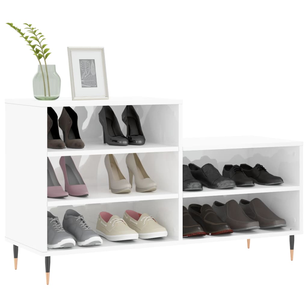Schuhregal Schwarz 102x36x60 cm Holzwerkstoff
