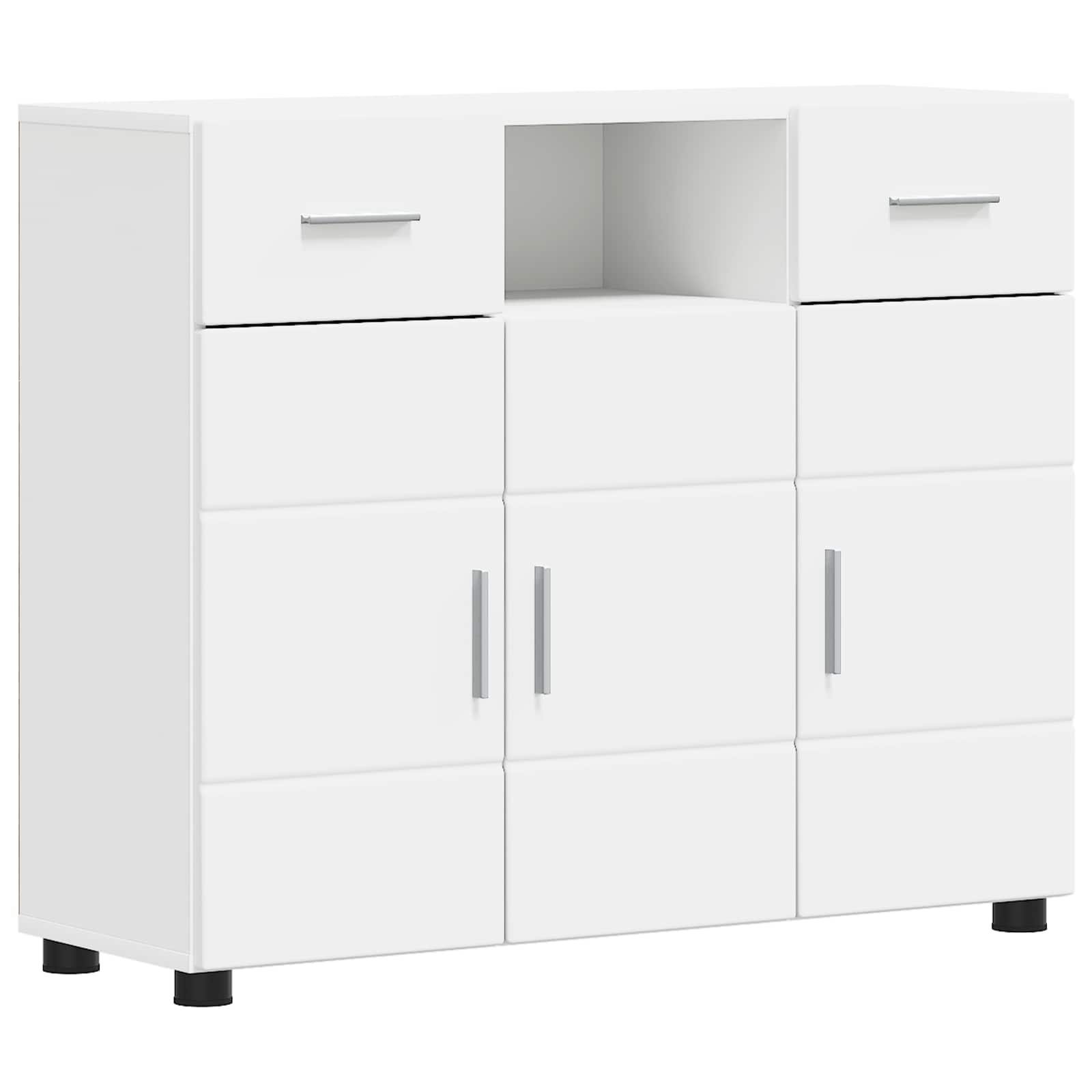 Highboard mit Regal FLORIN Weiß 60 x 35 x 182 cm Holzwerkstoff