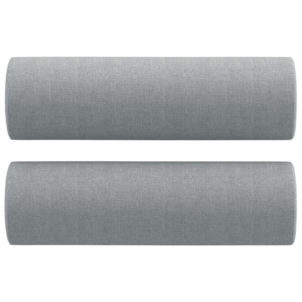 3-tlg. Sofagarnitur mit Kissen Braun Stoff