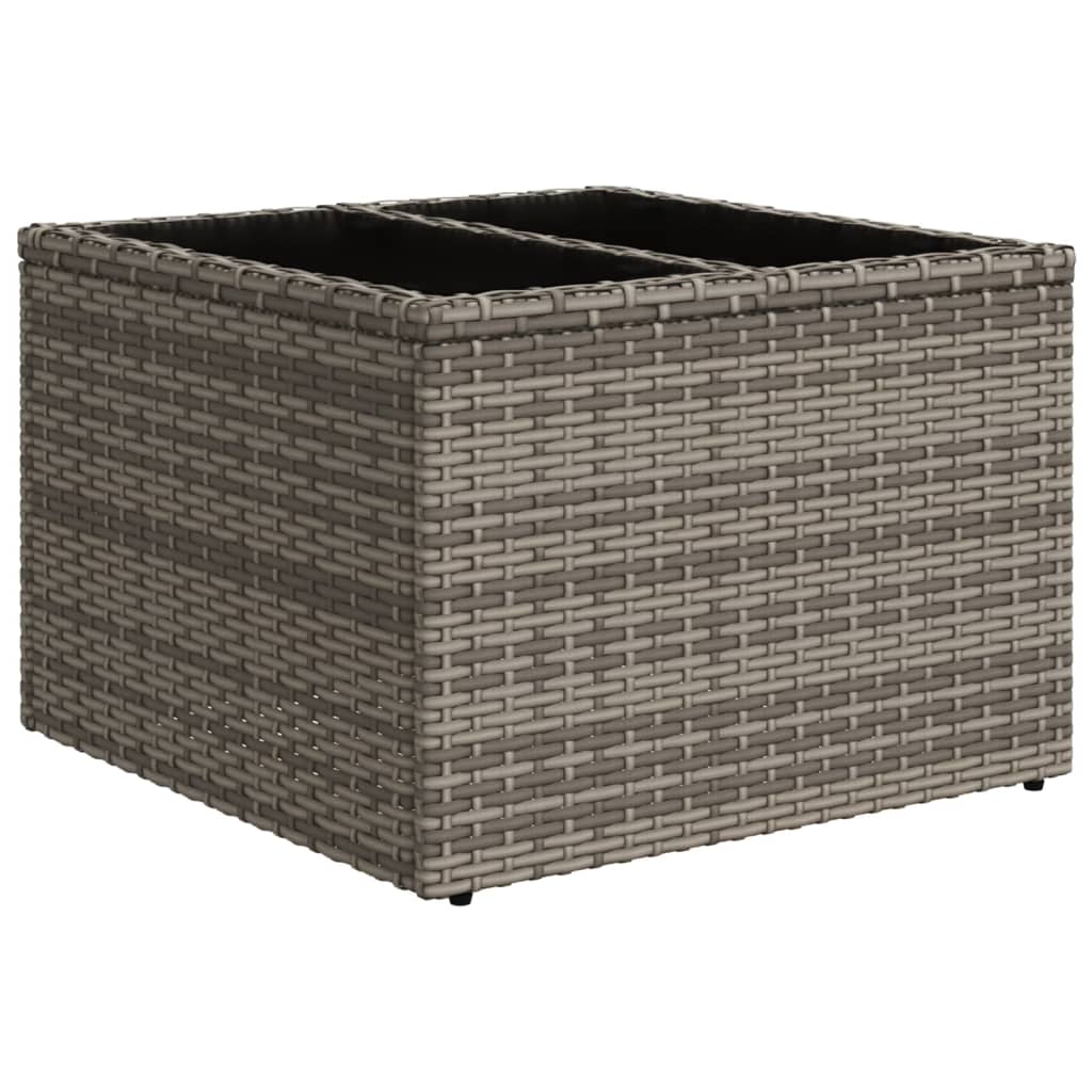10-teiliges Gartensofa-Set mit Kissen, schwarzes Polyrattan